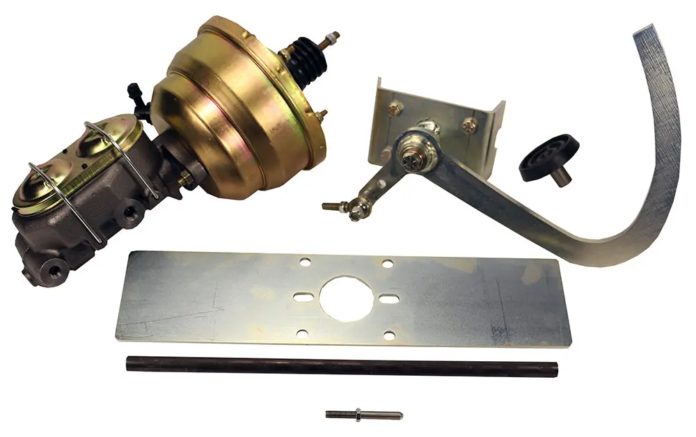 Undercar Mounted (Includes Brake Pedal Asm, Master Cylinder & Booster) - Weld-In Universal Brake Pedal Assembly 7" Dd, 1 1/8" Bore 1