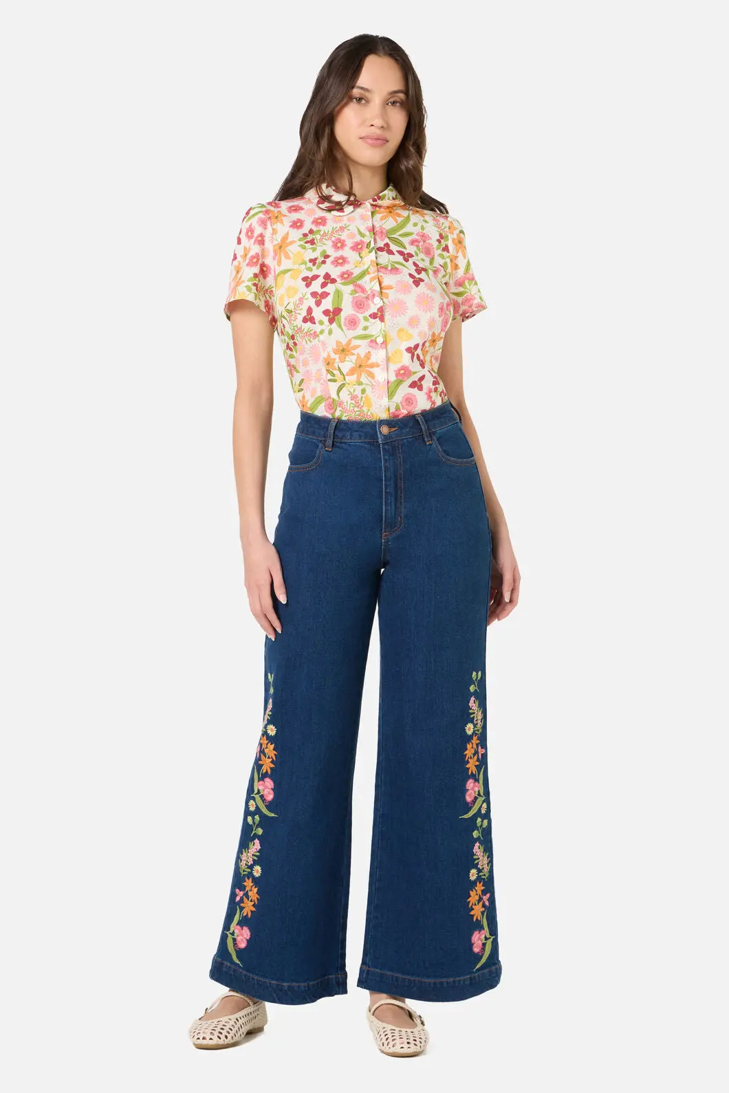 Liberty Native Embroidered Denim Jean 1