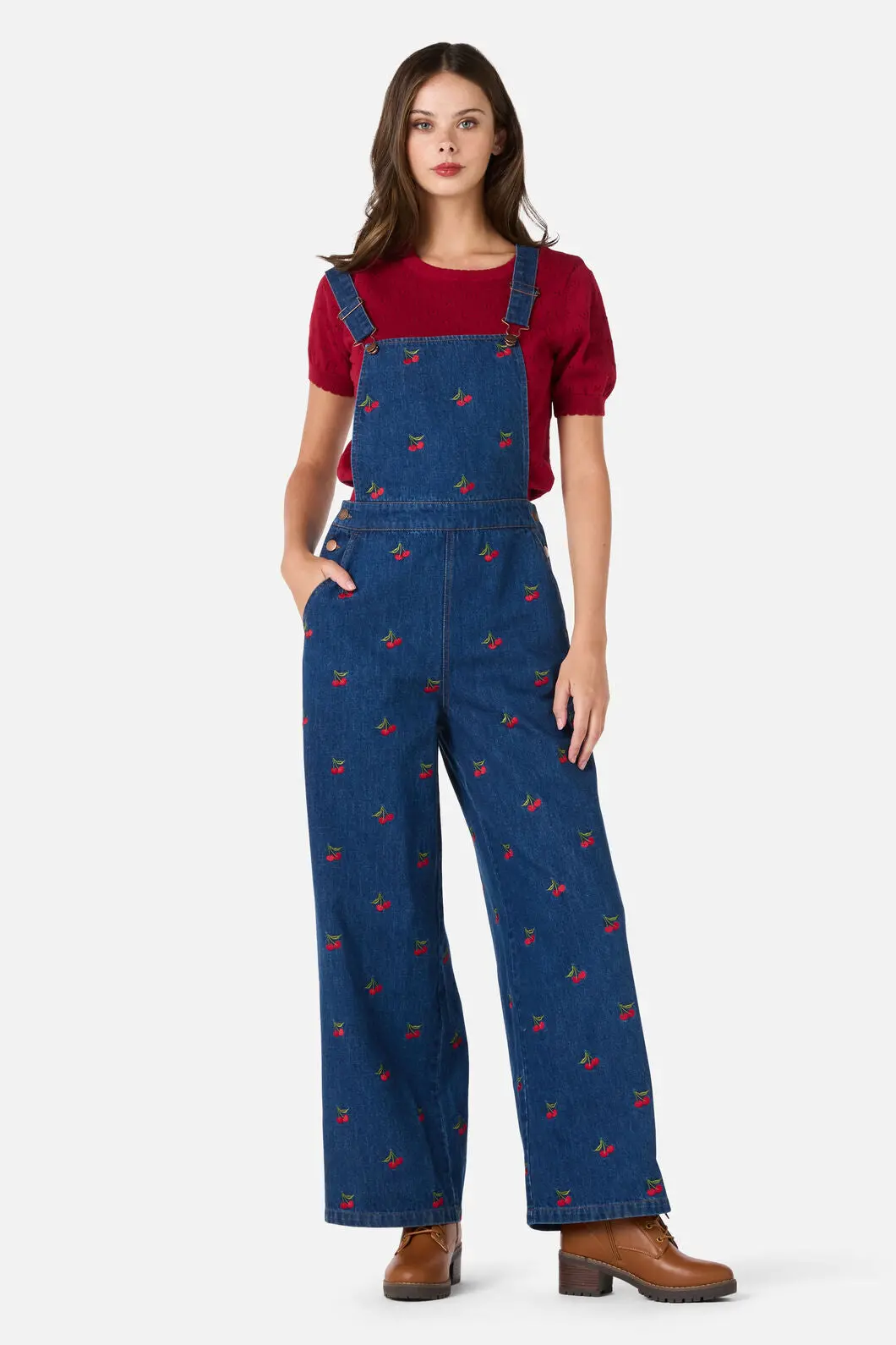 Cherry Embroidered Overall 1