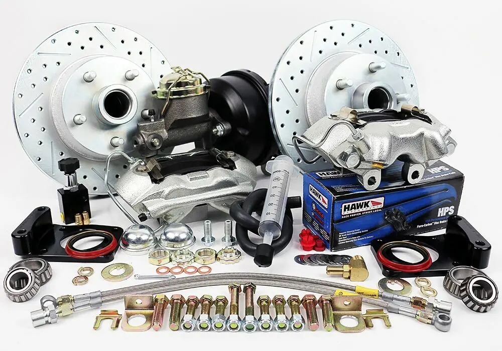 1964-66 Ford Mustang V8 (W/Automatic Or Manual Trans) - 7" Single Diaphragm W/1" Single Reservoir Master Legend Series Hp Front Disc Brake Kit Power Brake Kit 1