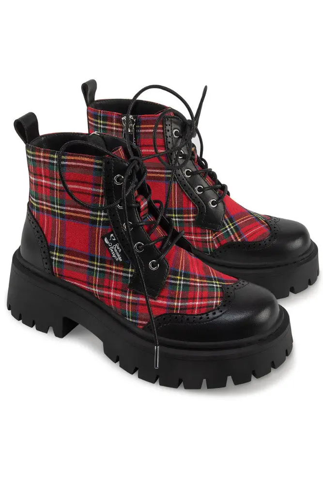 Red Tartan Women's  Boots 1