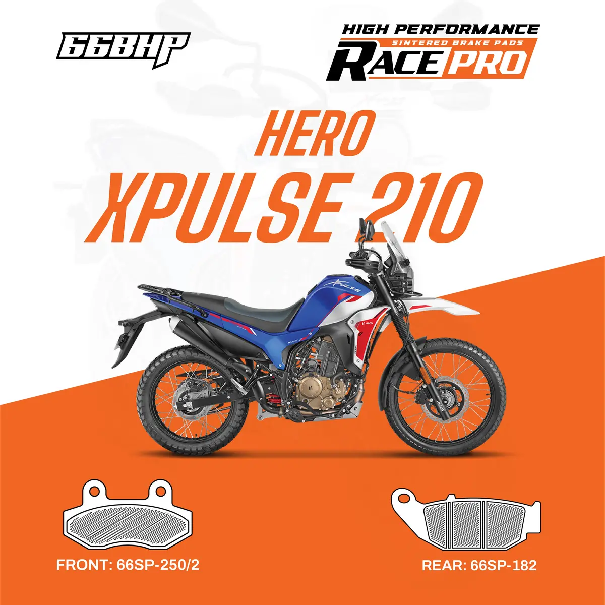 Hero Xpulse 200 4V / Xpulse Rally / Xpulse 210 Race Pro Sintered Brake Pad 1