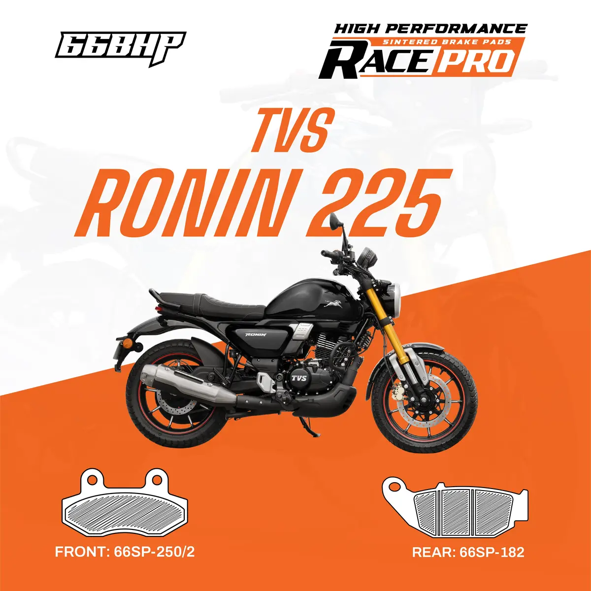 Tvs Ronin 225 Race Pro Sintered Brake Pad 1