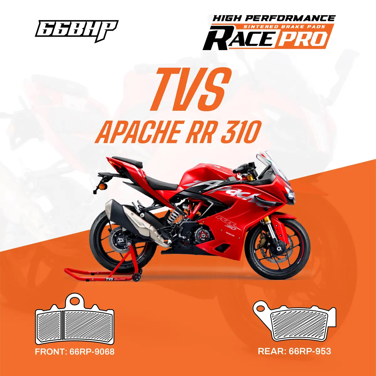 Tvs Apache Rr 310 Race Pro Sintered Brake Pad 1