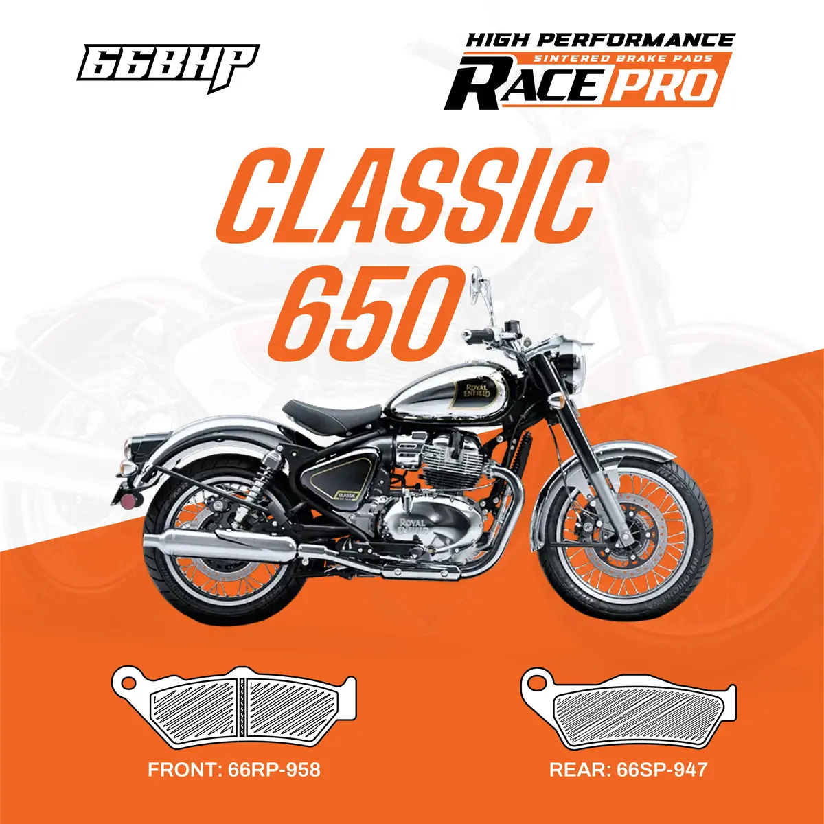 Royal Enfield Classic 650 Race Pro Sintered Brake Pad 1