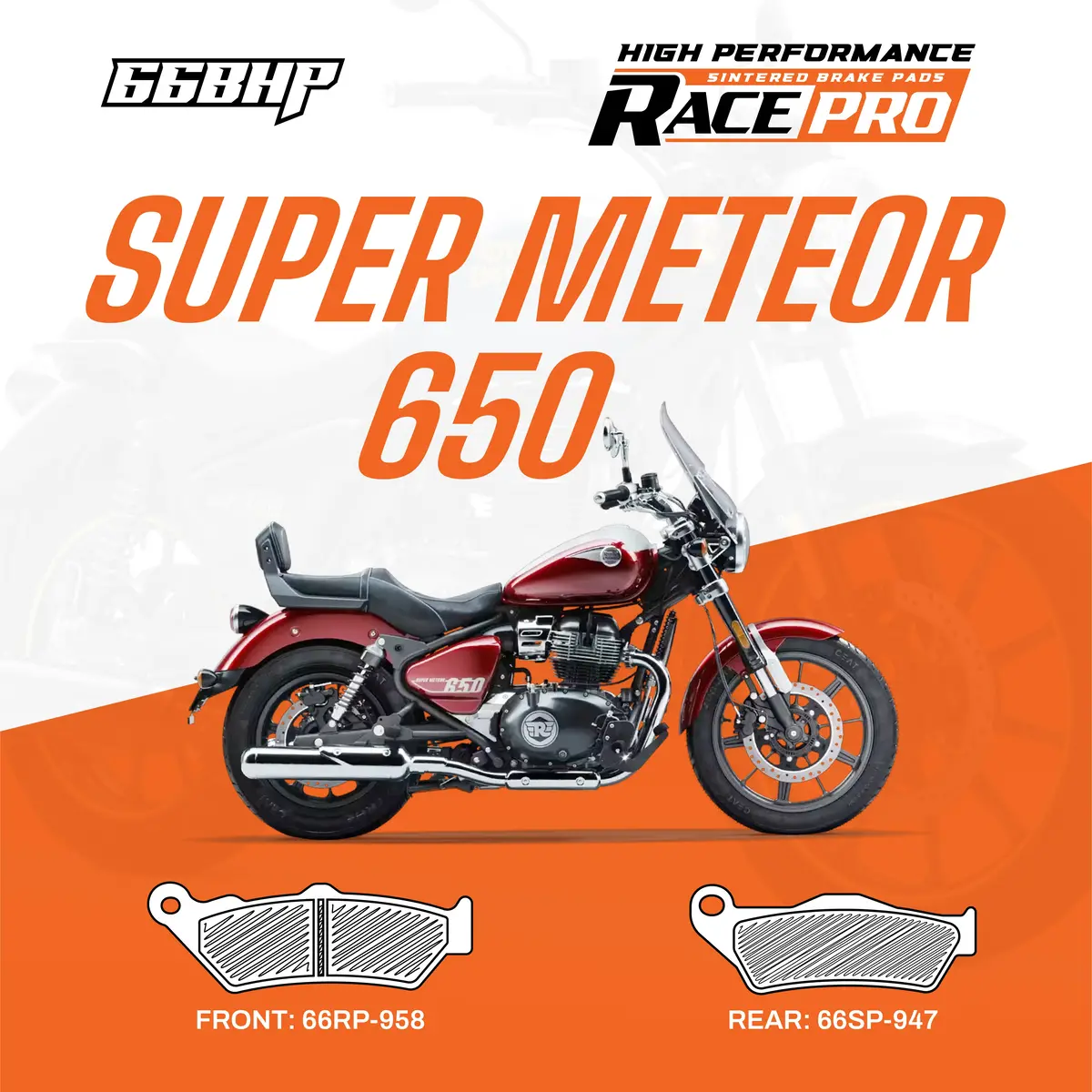 Royal Enfield Super Meteor 650 Race Pro Sintered Brake Pad 1
