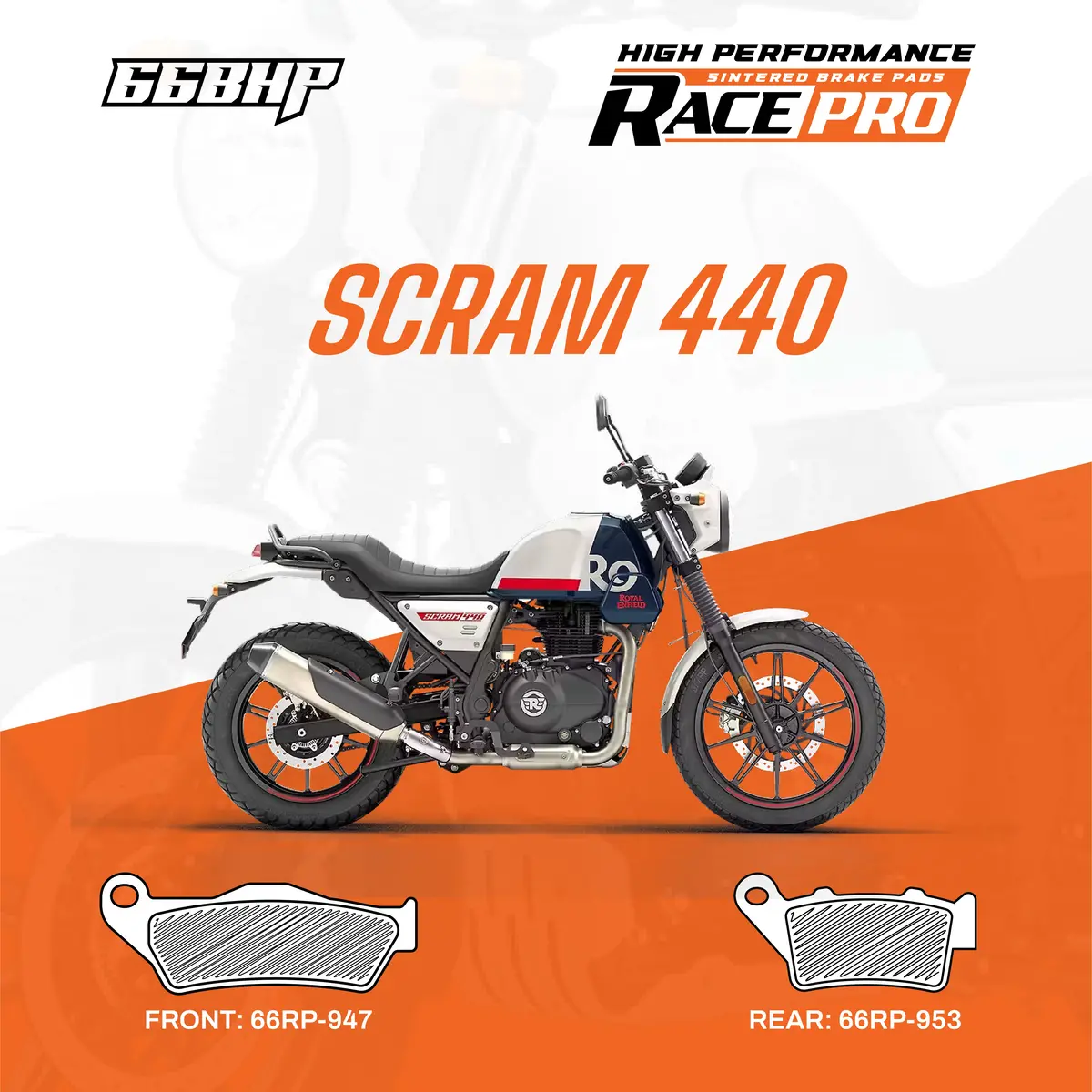Royal Enfield Scram 440 Race Pro Sintered Brake Pad 1