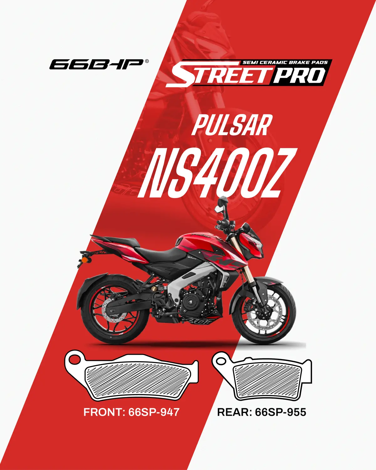 Bajaj Pulsar Ns 400Z Street Pro Semi Ceramic Brake Pads 1