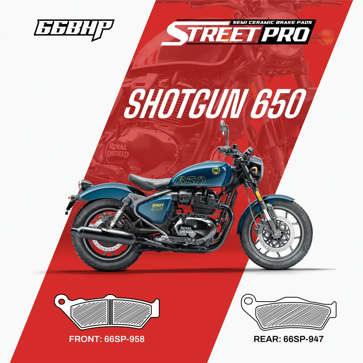 Royal Enfield Shotgun 650 Street Pro Semi Ceramic Brake Pads 1
