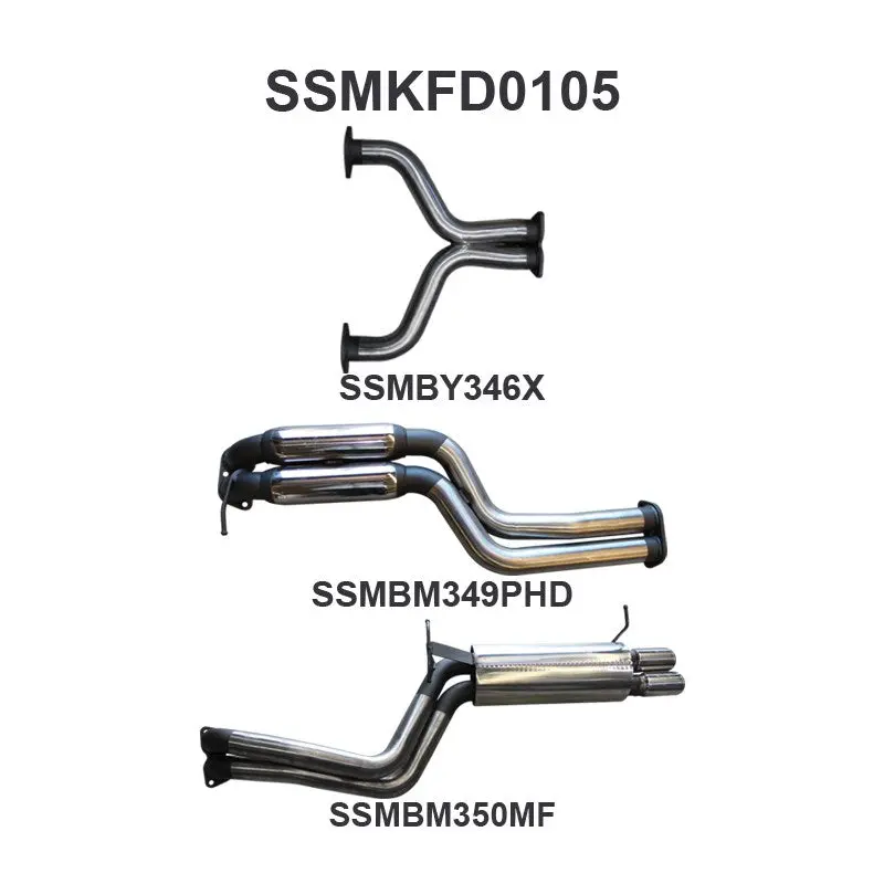 Ford Ba Bf V8 Sedan 2.5In Dual Catback Hotdog/Muffler 1