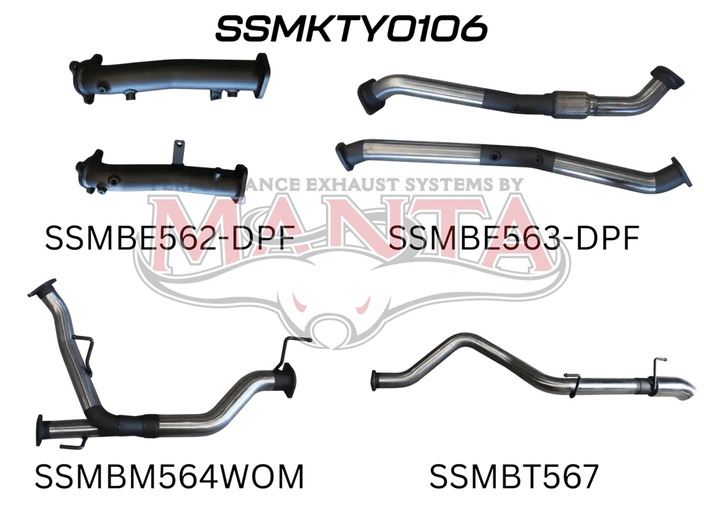 Toyota Land Cruiser Vdj200 Dpf 2.5In No Cat, Muffler Rear Dump Tip 1