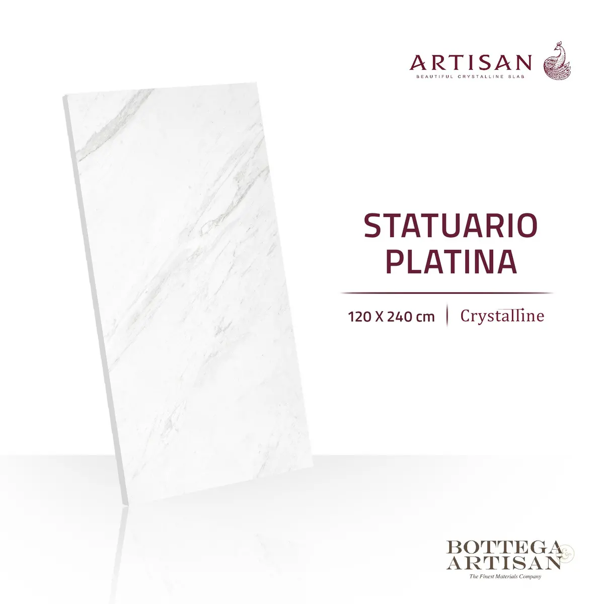 Granit Lamina Slab Artisan Statuario Platina Crystalline 120X240 1