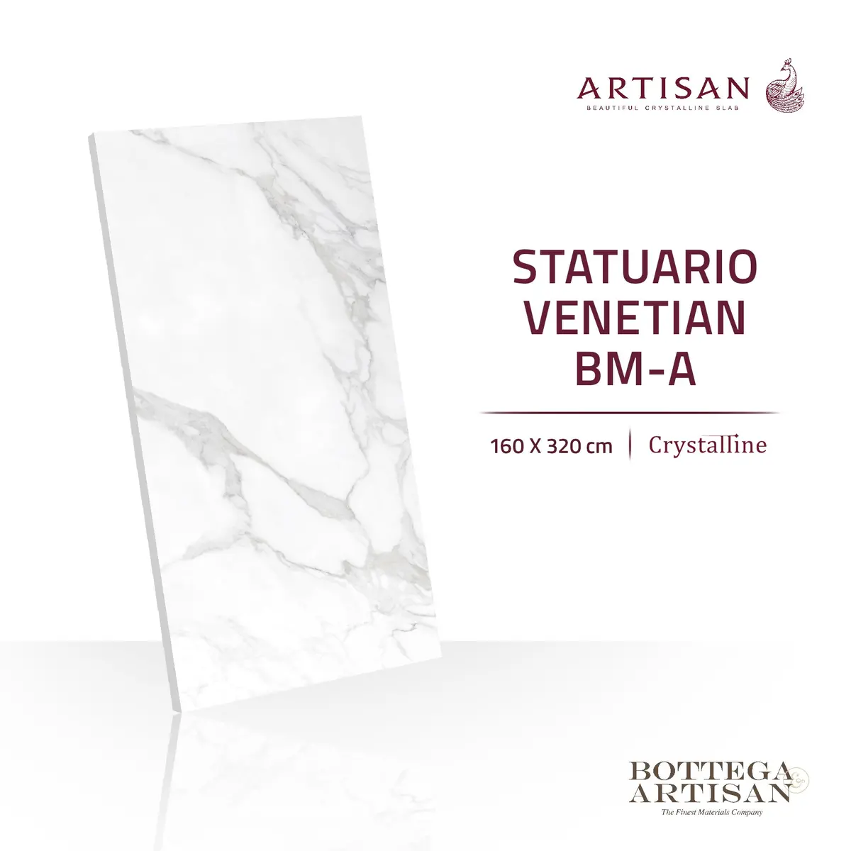 Granit Lamina Slab Artisan Statuario Venetian Bm-A Crystalline 160X320 1