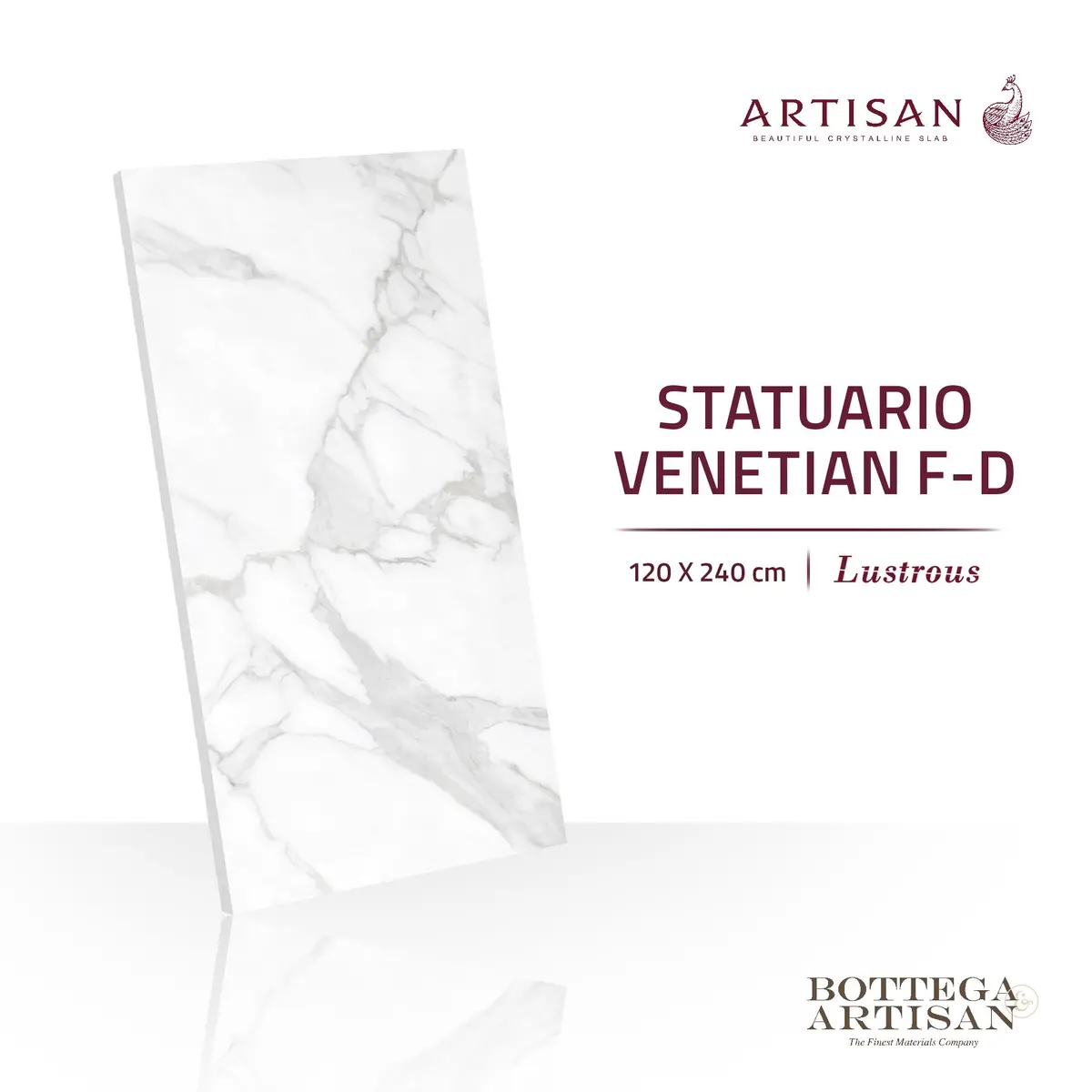 Granit Lamina Slab Artisan Statuario Venetian F-D Lustrous 120X240 1