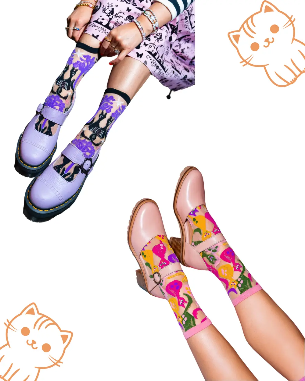 Cat Lovers Sheer Socks Bundle 1