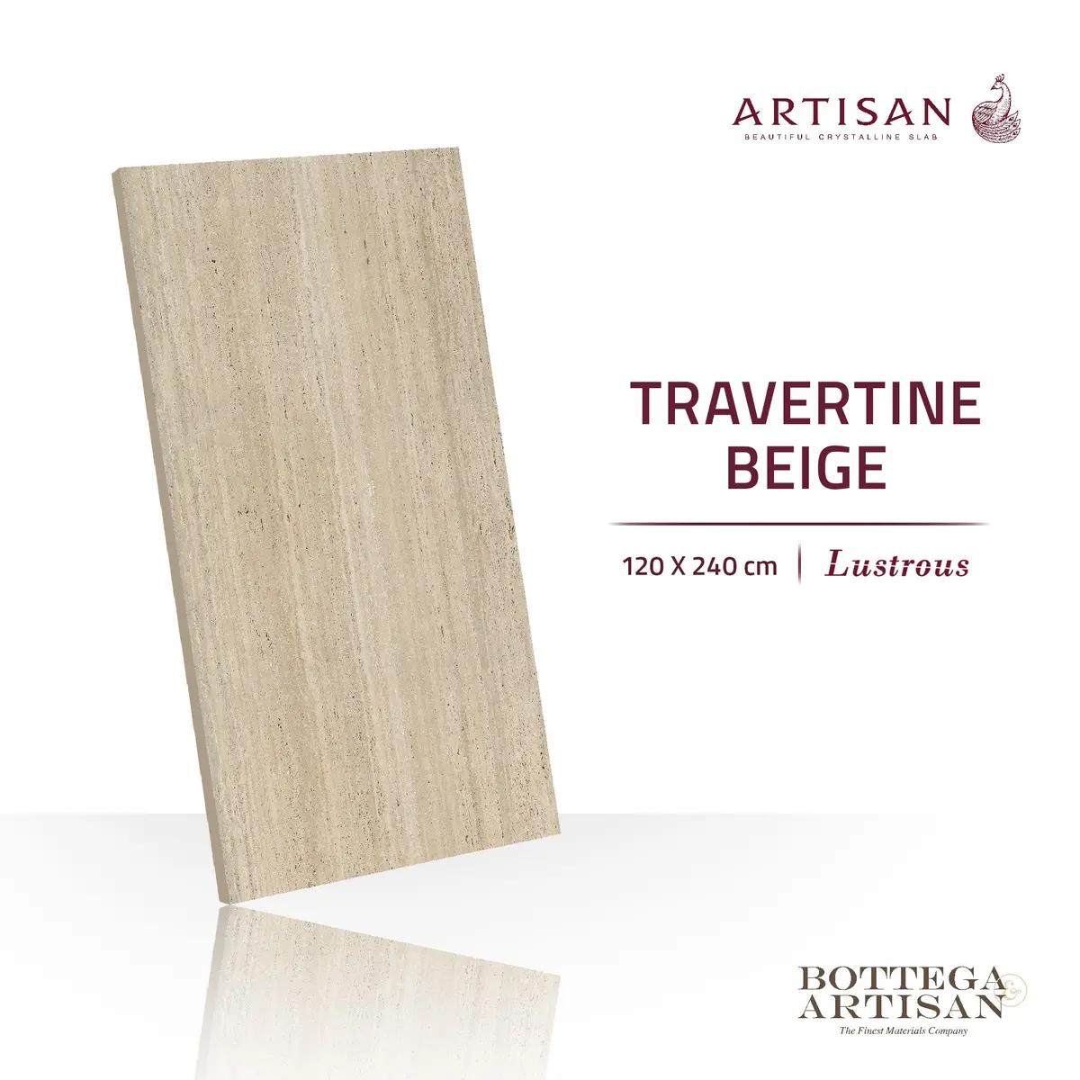Granit Lamina Slab Artisan Travertine Beige Lustrous 120X240 1