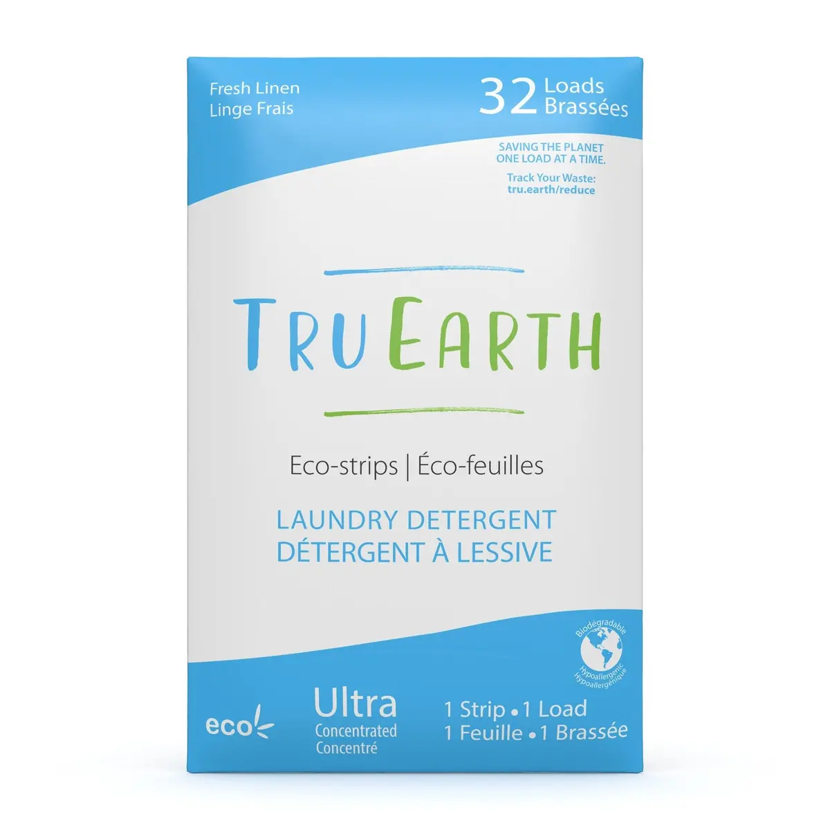 Tru Earth Eco-Strip Laundry Detergent - Fresh Linen - 32 Loads 1