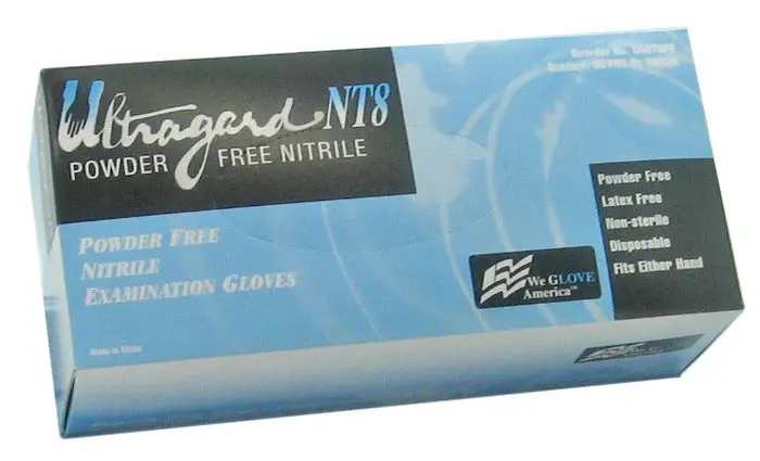 Large Powder-Free Nitrile Disposable Gloves - 8Mil [50Pk] 12" Lo 1