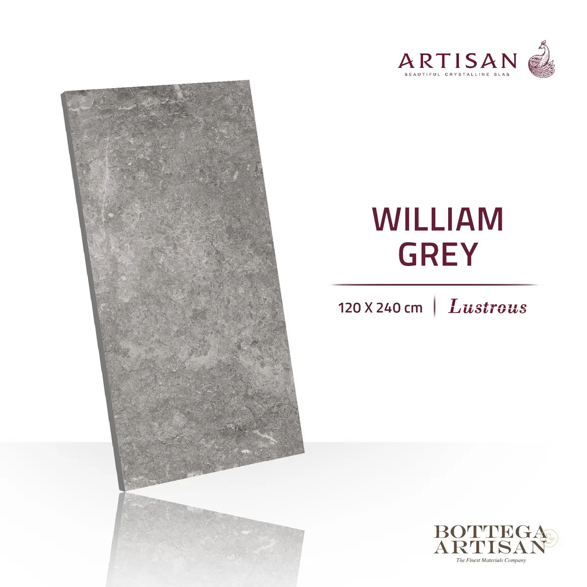 Granit Lamina Slab Artisan William Grey Lustrous 120X240 1