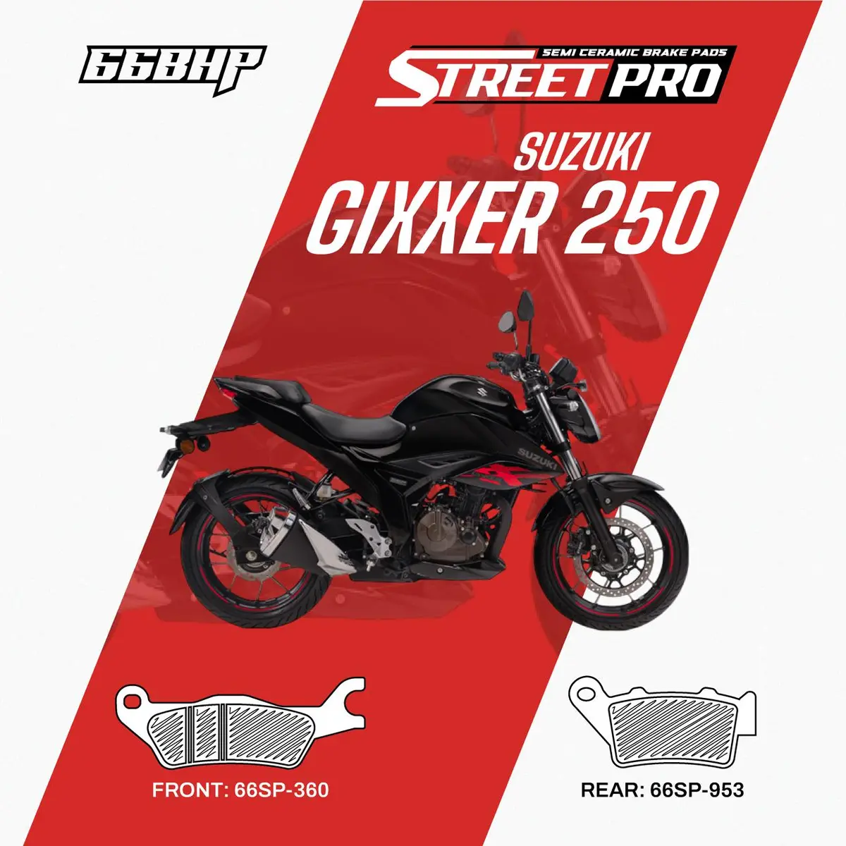 Suzuki Gixxer 250 66Bhp Semi Ceramic Brake Pad 1