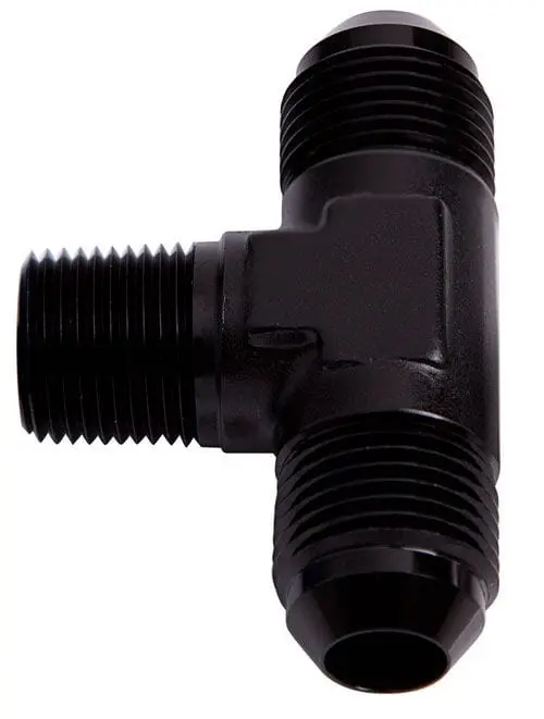 3/4" Npt To -12 An Black Anodized Tee Fitting – Fuel Or Oil Line Adapter (Af825-12Blk) 1