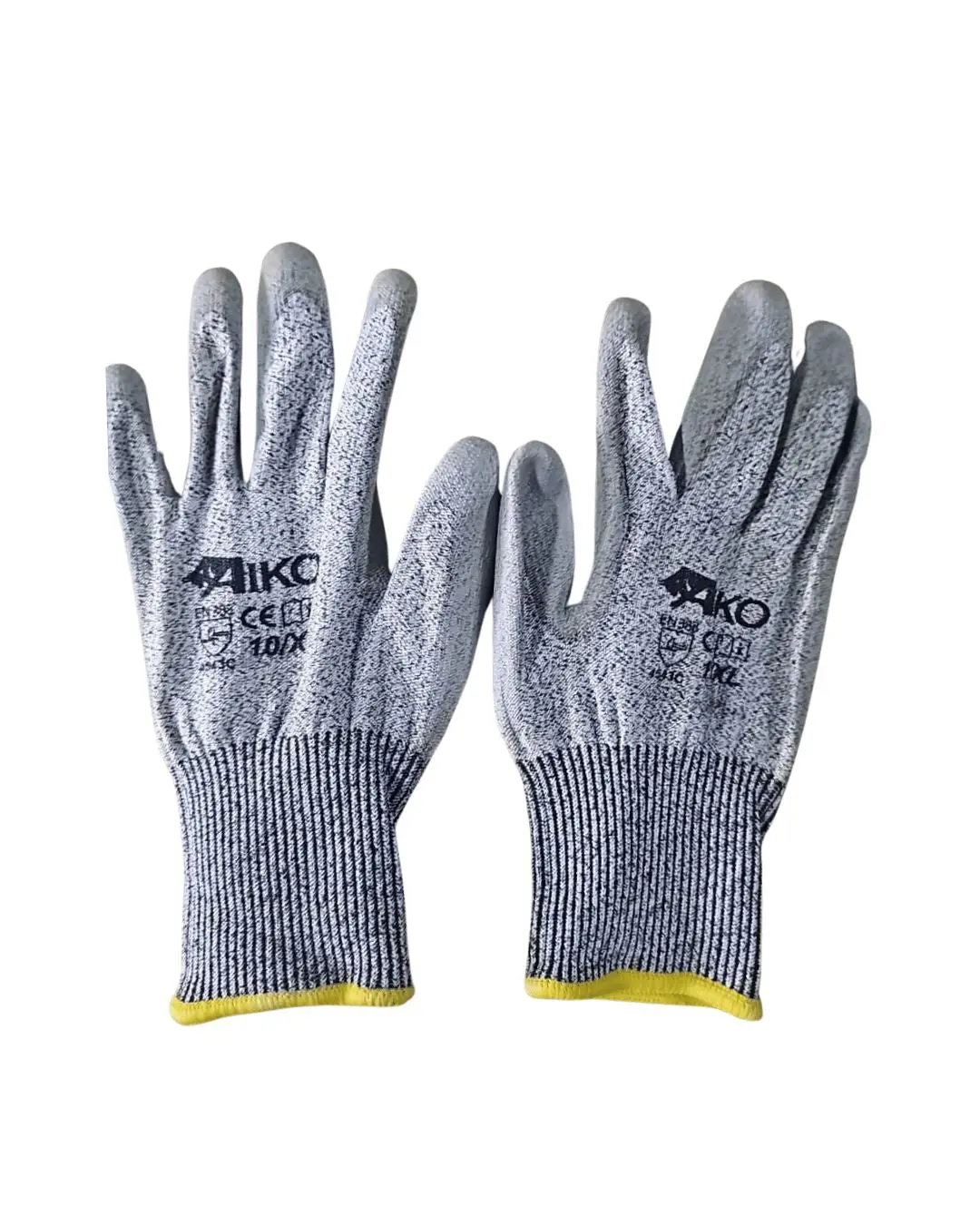 Aiko Pu Grey Glove 10" Level 5 Cut (4543D) - 120Pairs/ Carton | Model: Glove-Or-Pu-G-Ak 1