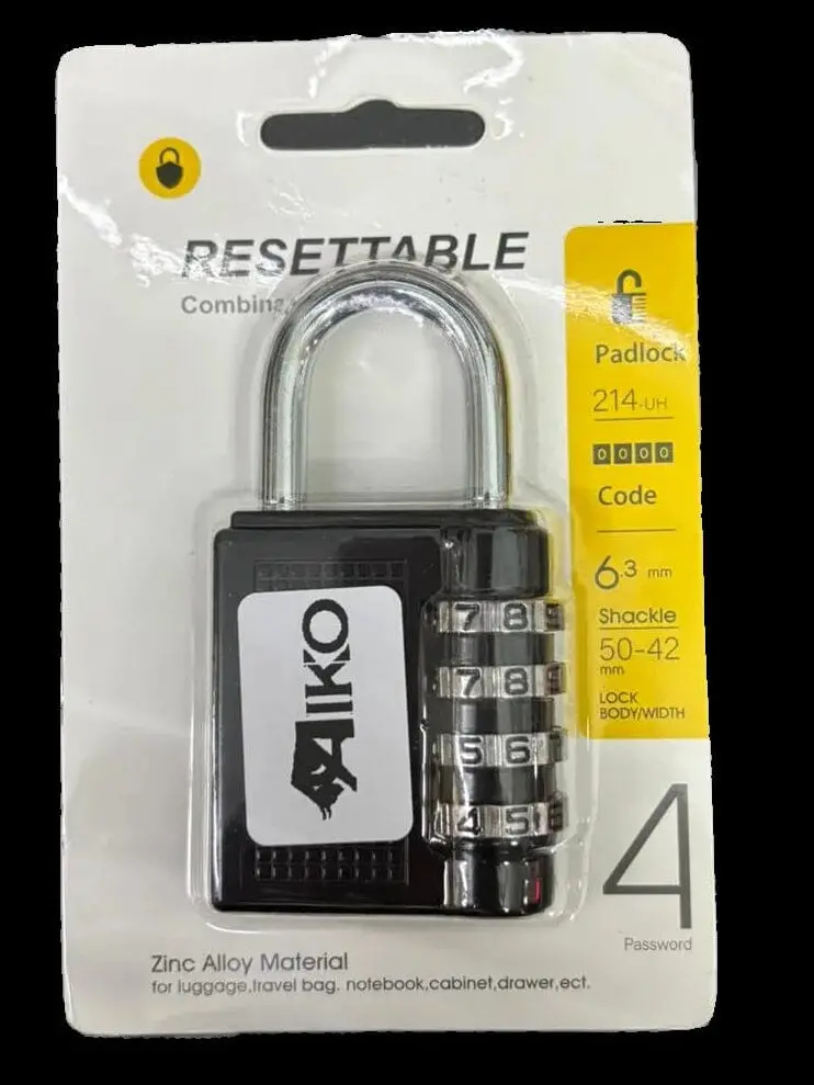 Aiko Resettable Number Lock 40Mm #352 (Short) #214-Uh | Model : Pl-R352-Ak-Ym 1