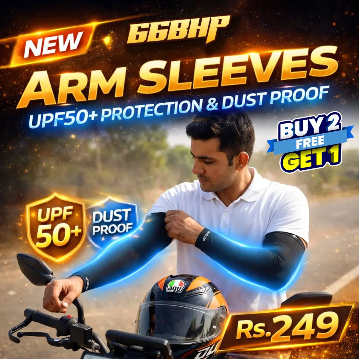 66Bhp Arm Sleeve – Uv Protection For Men & Women (Buy 2 Get 1 Free!) 1