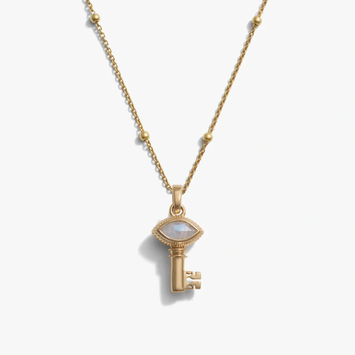 Mini Moonstone Key Necklace 1