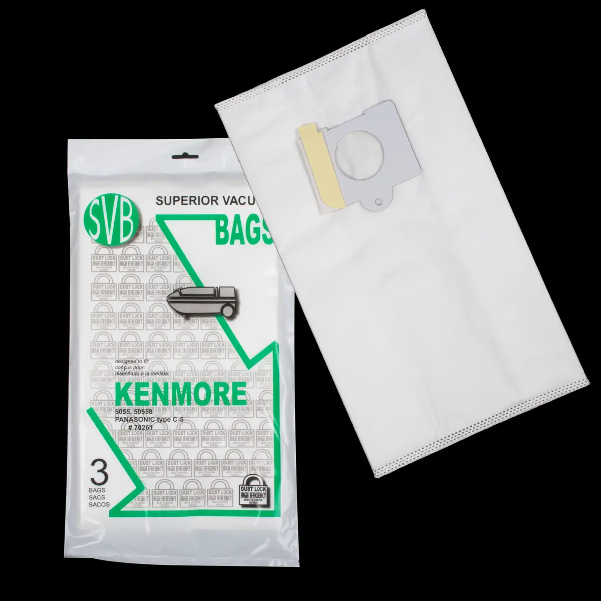 Kenmore & Panasonic Vacuum Hepa Bags 3 Per Package Dust Lock Best Quality 1