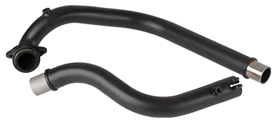 High-performance big-bore, free-flow bent exhaust pipes for the Royal Enfield Himalayan 450 Guerrilla Silver Stallion