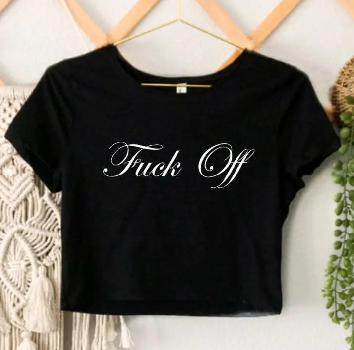 Fuck Off Cropped T-Shirt 1