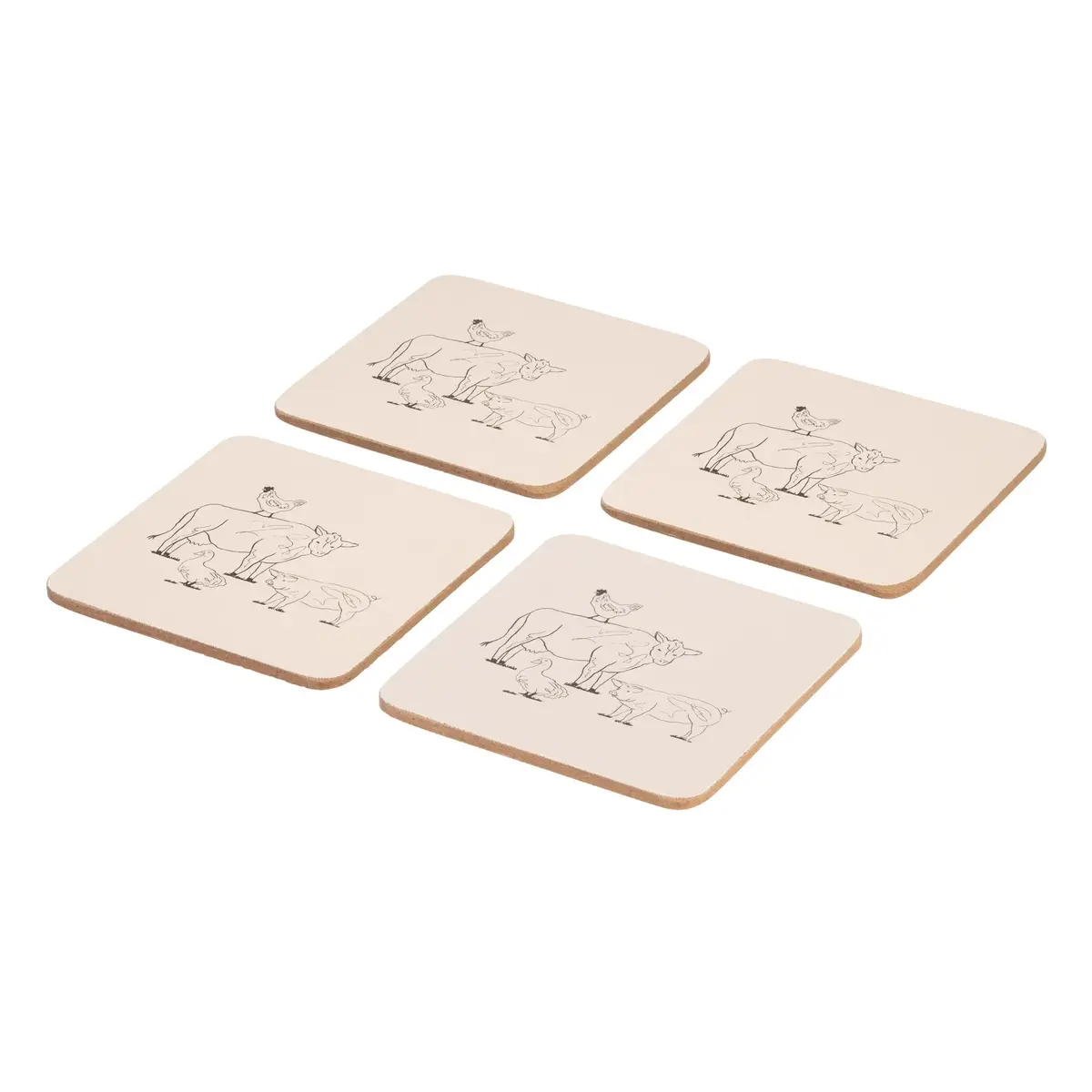 Woodbury Lane Coasters – Set Of 4 Animal Designs 1
