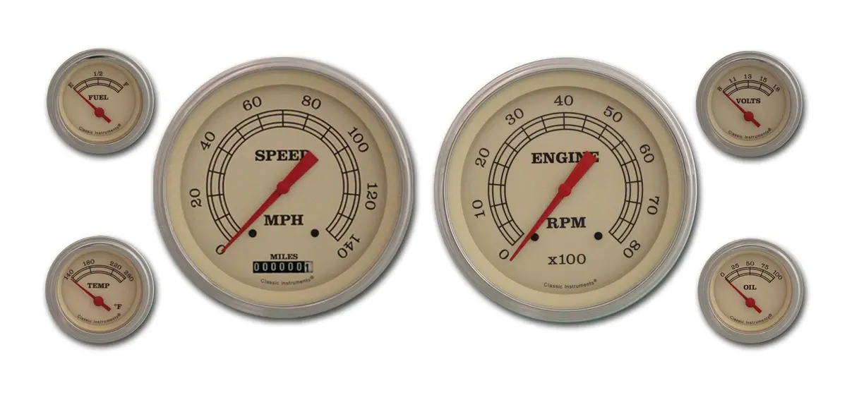 Vintage-Style Analog Gauge Set – Classic Instruments Vt51Slf 1