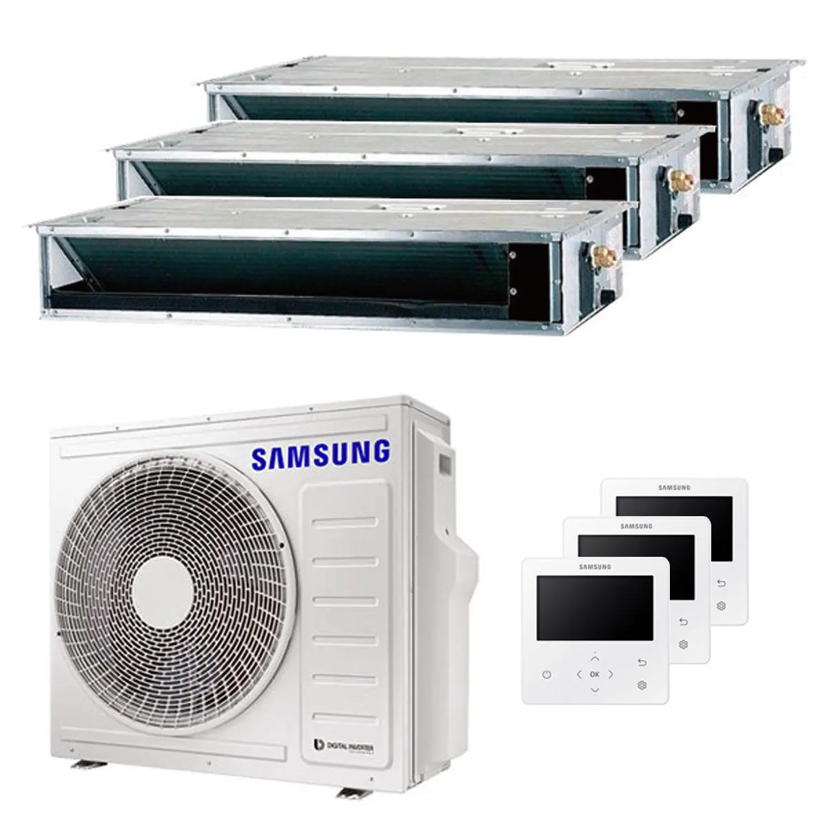 Samsung Ducted Air Conditioner Trial Split 12000 + 12000 + 12000 Btu Inverter A ++ Outdoor Unit 8.0 Kw 1