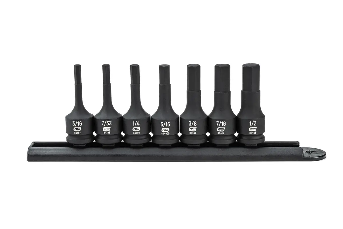 Gearwrench 84913 Impact Hex Bit Socket Set – Ratcheting 1/4-Inch Drive Kit 1