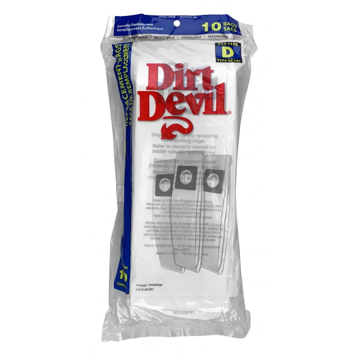 Genuine Replacement Bag For Dirt Devil Upright Vacuum - D Type Bag 1