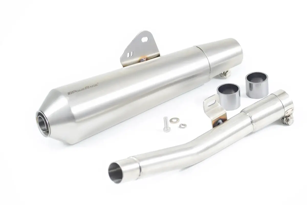 Powerage Slip-On Exhaust System For Royal Enfield Bear 650 (Cone Type) With De-Cat Pipe 1