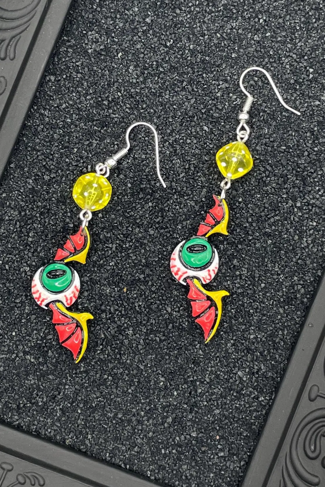 Tattoo - Eyeball Wing Earrings: Handmade Polymer Clay 1