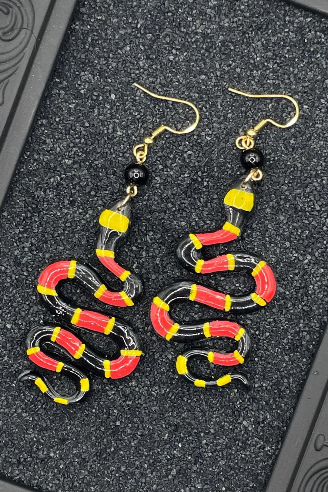 Tattoo - Coral Snake Earrings: Handmade Polymer Clay 1