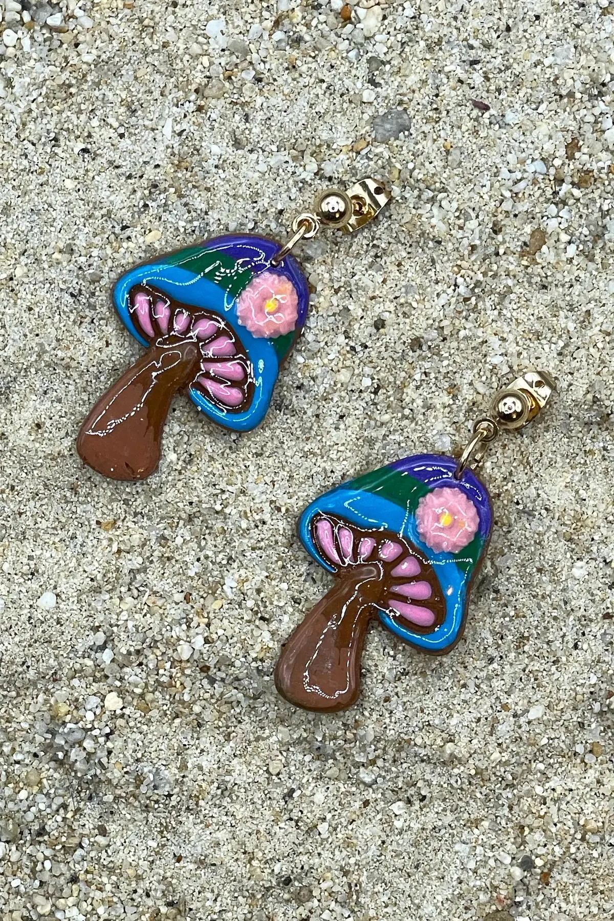 Magical Forest - Groovy Mushroom Earrings: Handmade Polymer Clay 1