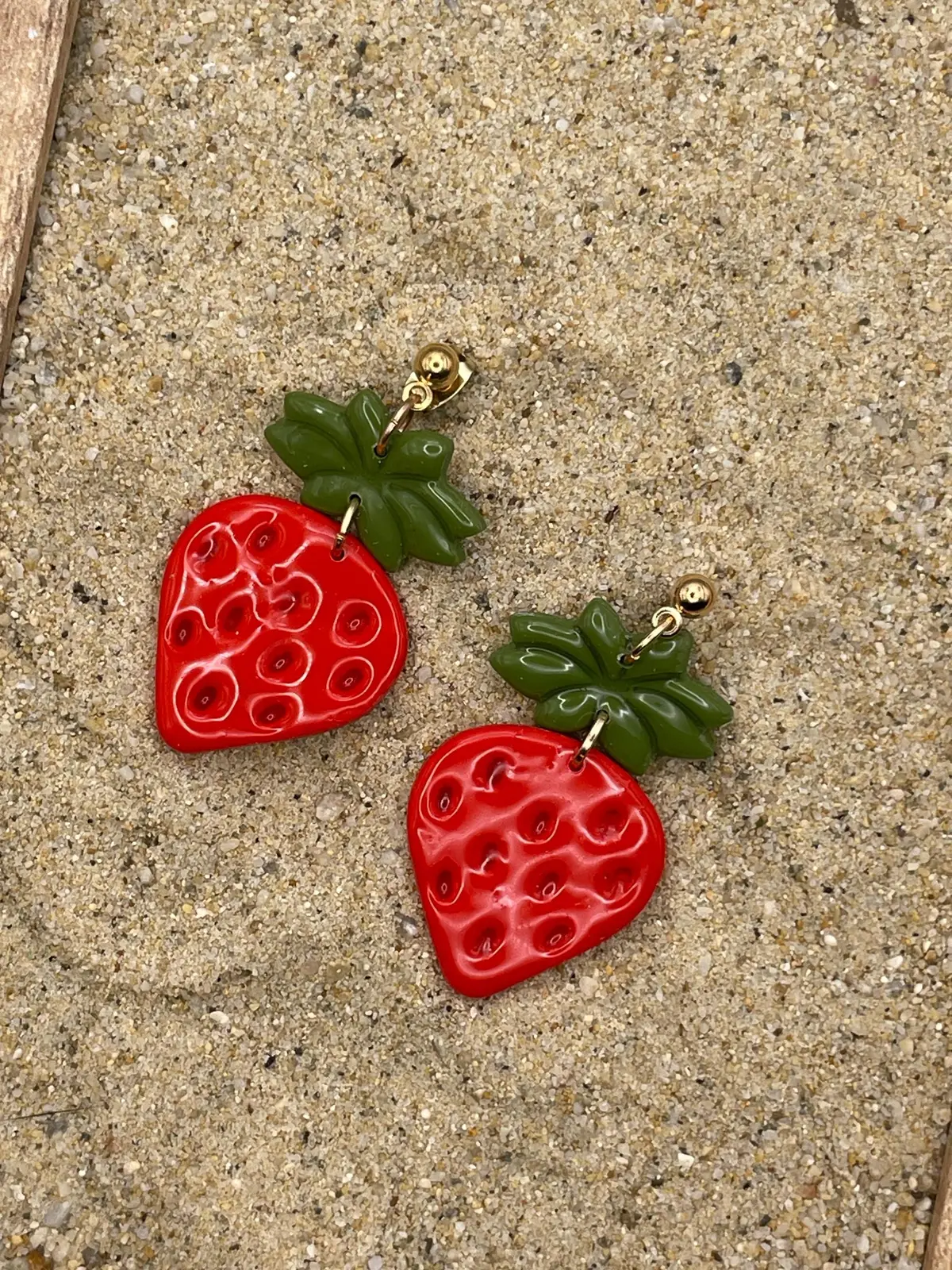 Tutti Frutti - Strawberry Polymer Clay Dangle Earrings - Handmade Polymer Clay 1