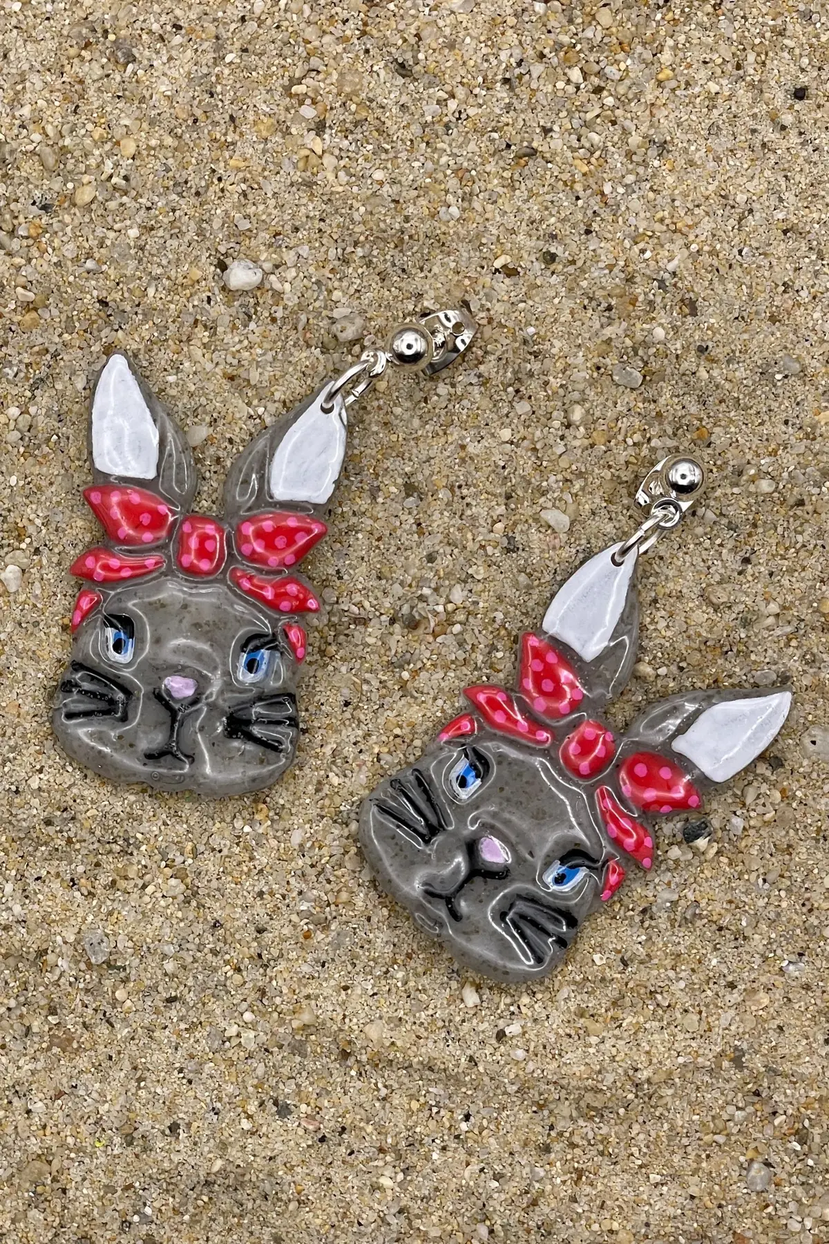 Bunny - Retro 50'S Rabbit Earrings: Handmade Polymer Clay 1