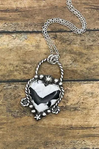 Addison - White Buffalo Turquoise Heart Pendant 1