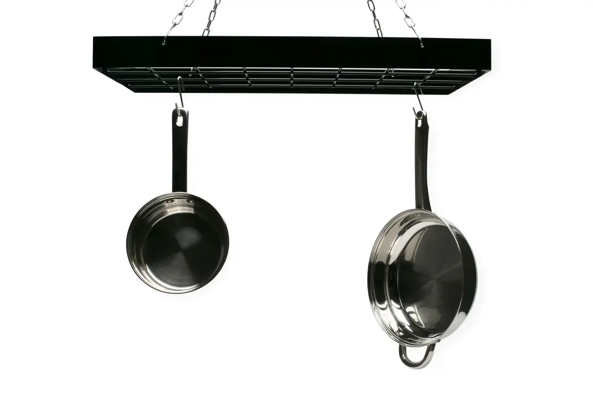 Fox Run Pot Rack Rectangular Black - 12 Hooks 7801 1
