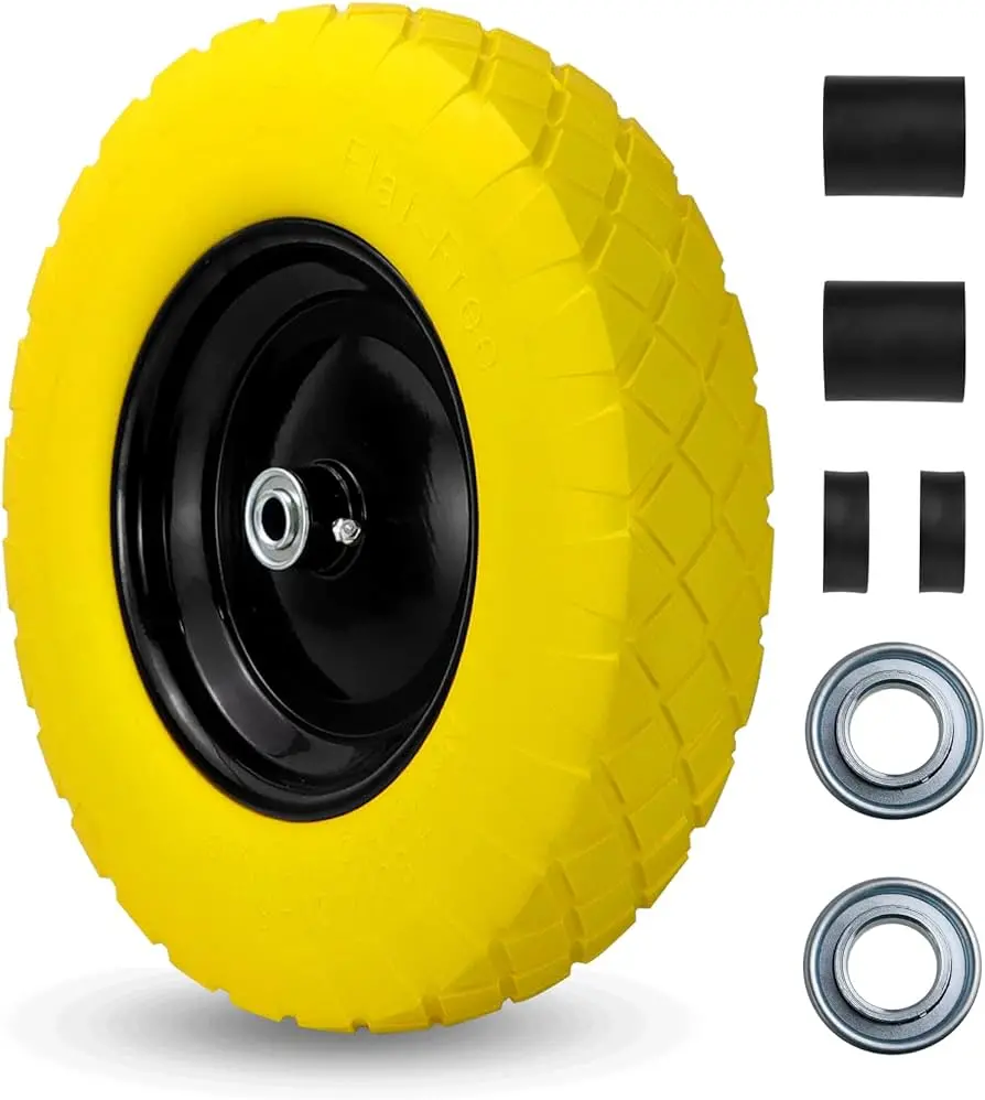 Wheelbarrow Flat Free Wheel Kit For Erie Poly Models 1