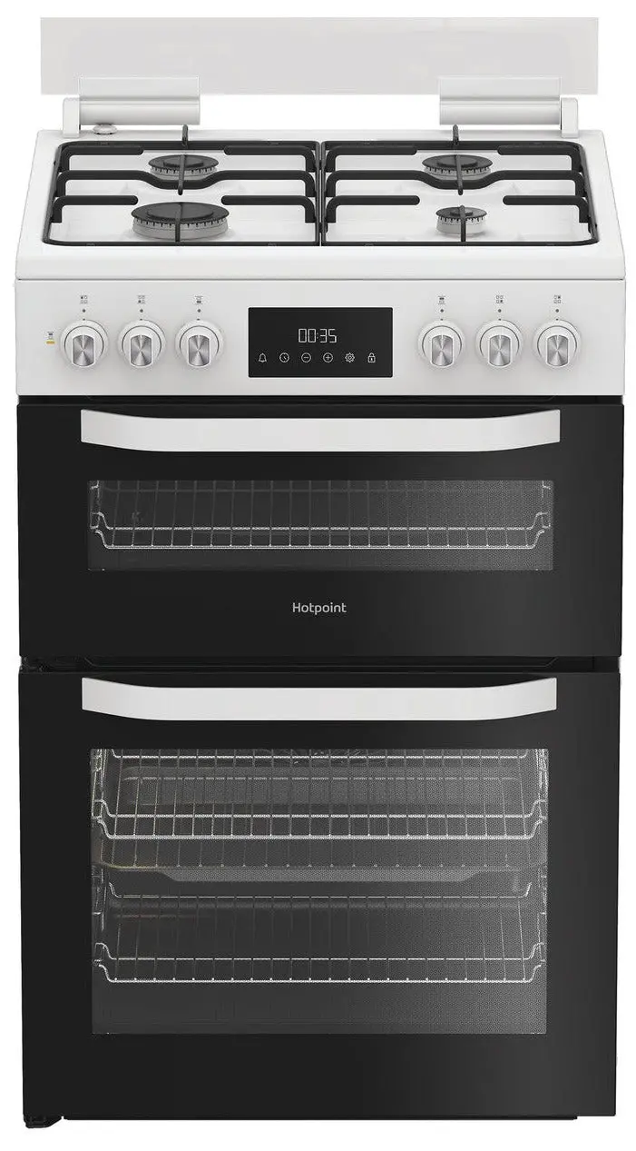 Hotpoint Hdd6gdc2w 60Cm Dual Fuel Cooker - White 1