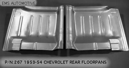 1953-54 Chevy 2 And 4 Door Sedan, Wagon, Sedan Delivery Rear Floor Pan 1