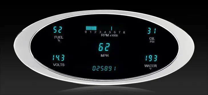 Dakota Digital Universal 4" X 9.5" Elliptical Digital Vfd3 Gauges 1