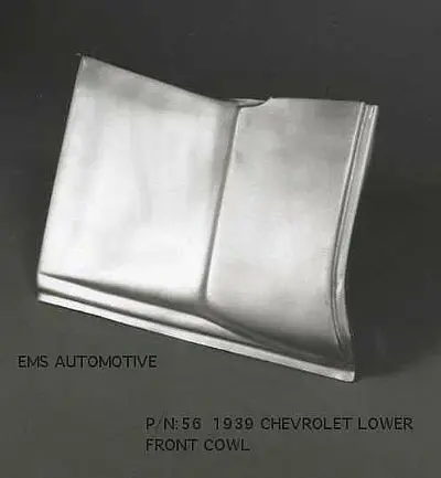 1939 Chevy Car Lower Front Cowl Panel 1